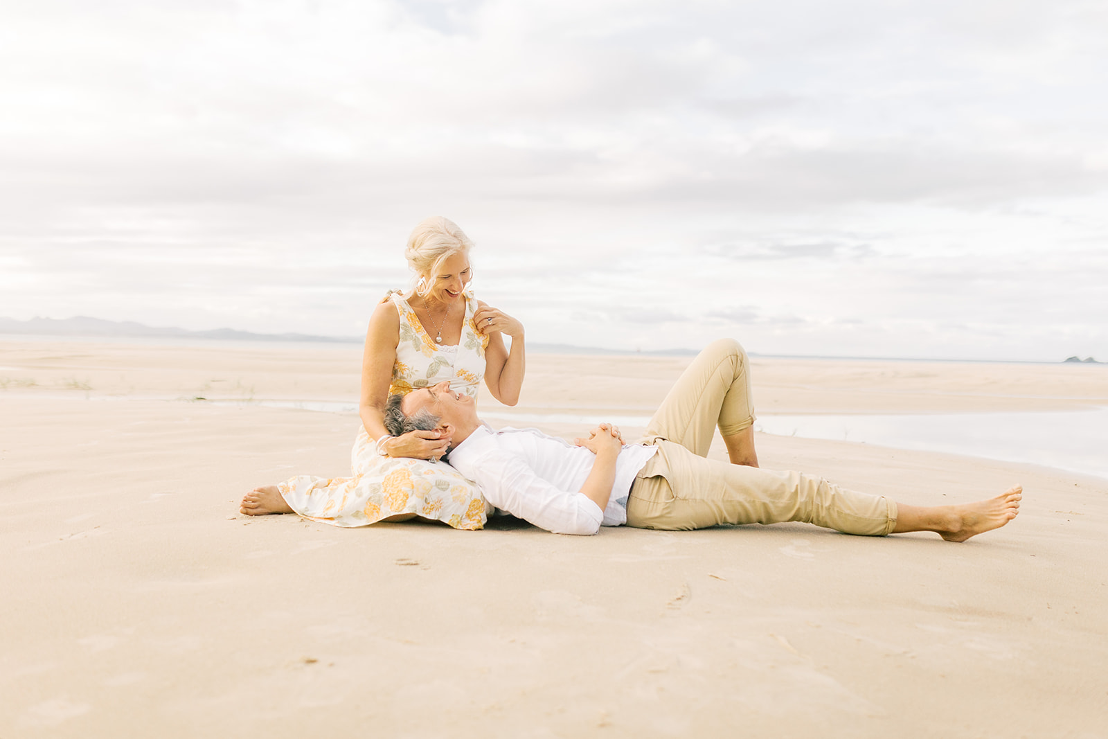 Couple posing on the beaches of Australia